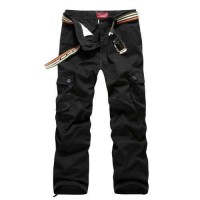 Pantalon Homme Cargo Essential Men Fashion Poches Militaire Noir